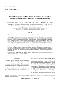 Quantitative genetics of functional characters in Drosophila