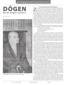 Dogen: His Life, Religion, and Poetry