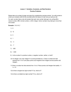 Variables, Constants, Real Number Practice Problems