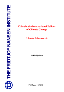 China in the International Politics of Climate Change