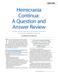 Hemicrania continua a question and answer review 1 12