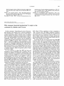 Why measure bacterial production?