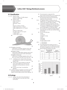 Collins CSEC® Biology Workbook answers A1