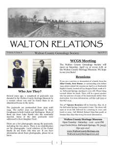 WaLton ReLationS - Walton County Heritage Museum