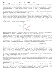 Linear approximation and the rules of differentiation