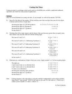 Casting Out Nines