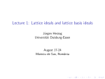 Lecture 1: Lattice ideals and lattice basis ideals