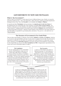 Government in NSW - Parliament of NSW