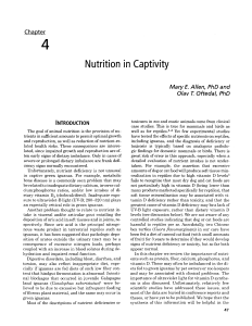 Nutrition in Captivity