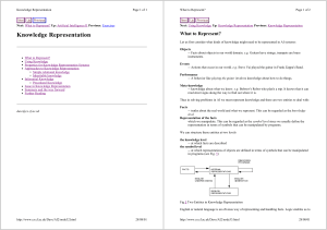 Procedural Knowledge Representations