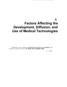 Factors Affecting the Development, Diffusion, and Use of Medical