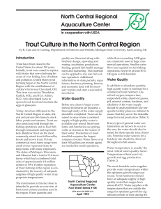 Trout Culture in the North Central Region