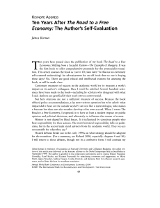 Economy: The Author`s Self-Evaluation
