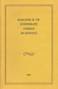 resolution of the [confederate] congress [in kentucky]