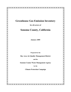 Greenhouse Gas Emission Inventory for all sectors of Sonoma