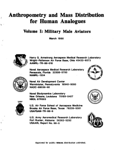 Anthropometry and Mass Distribution for Human Analogues, Volume I
