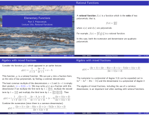 2.6 Rational Functions (slides, 4 to 1)