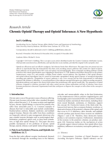 Chronic Opioid Therapy and Opioid Tolerance: A New Hypothesis