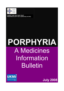 What is Porphyria? - Welsh Medicines Information Centre
