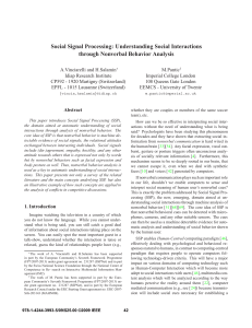 Social Signal Processing: Understanding Social Interactions