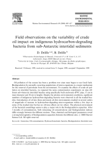 Field observations on the variability of crude oil impact on