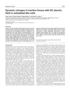 Dynamic changes in traction forces with DC electric field in