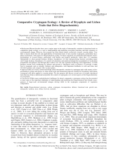 Comparative Cryptogam Ecology: A Review of Bryophyte and