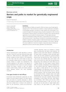 Barriers and paths to market for genetically engineered crops
