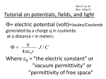 Lecture #34 Tutorial on electric potential, field, and light
