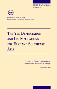 the yen depreciation and its implications for east and southeast asia