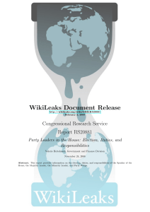 WIKILEAKS - Congressional Research Service