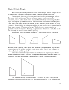 317 Chapter 44: Similar Triangles Ratios and