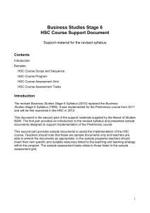 Business Studies Stage 6 HSC Course Support