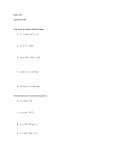 Math 130 Sample Test #3 Find dy/dx by implicit differentiation 1. 4 4