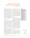 Preoperative assessment in ophthalmic regional anaesthesia