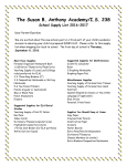 The Susan B. Anthony Academy/IS 238 School Supply List 2016-2017