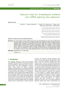 Natural rules for Arabidopsis thaliana