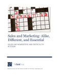 Sales and Marketing: Alike, Different, and Essential
