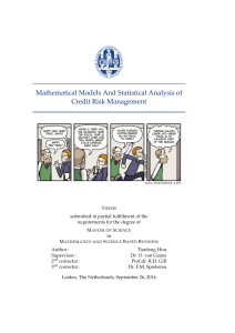 Mathematical Models And Statistical Analysis of Credit Risk