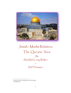 Jewish-Muslim Relationship – The Qur`anic View