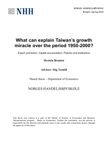 What can explain Taiwan`s growth miracle over the period 1950