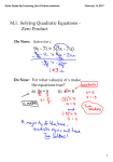 Solve Quads By Factoring_Zero Product.notebook