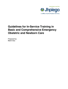 Guidelines for In-Service Training in Basic and Comprehensive