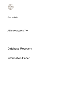 Information paper database recovery