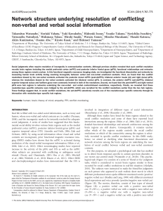 Network structure underlying resolution of conflicting non