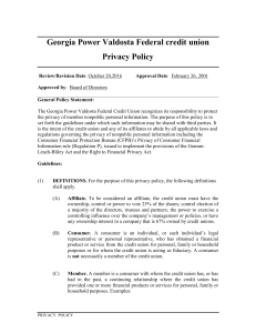Privacy Policy - Georgia Power Valdosta FCU