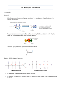 3.8 Aldehydes and ketones