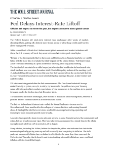 Fed Delays Interest