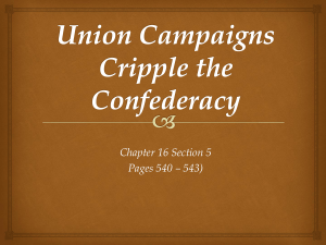 Union Campaigns Cripple the Confederacy