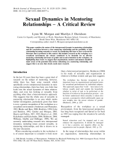Sexual Dynamics in Mentoring Relationships